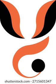Logo con estilo de zorro de conejo Abstractas