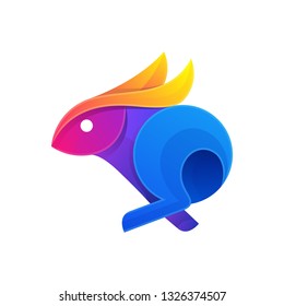 Abstract Rabbit Full Color Designs illustration vector template. Suitable for Creative Industry, Multimedia, entertainment, Educations, Shop, and any related business