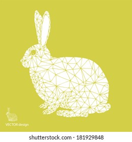 abstract rabbit with geometric pattern