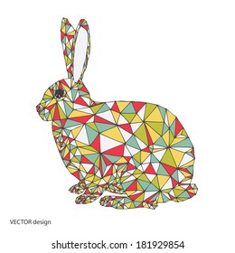 abstract rabbit with geometric pattern