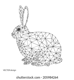 abstract rabbit with geometric pattern