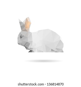 Abstract rabbit isolated on a white backgrounds