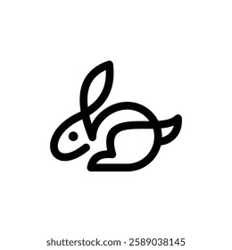 Logotipo abstracto de la forma de arte de la línea de conejo