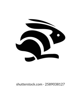 Plantilla de diseño de logotipo de conejo abstracto
