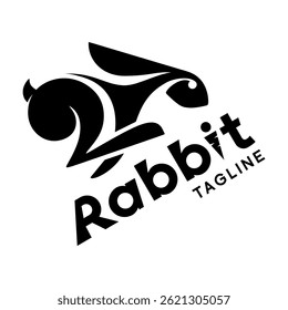 logotipo de coelho abstrato. conceito simples, elegante, adequado para ícone de marca