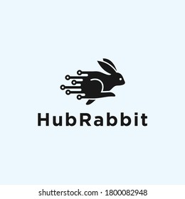 logotipo de conejo abstracto. icono rápido