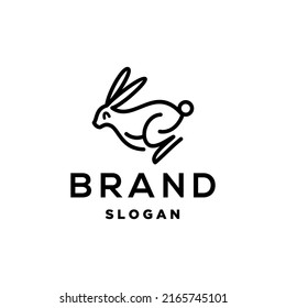 abstract rabbit outline logo icon design. Geometric linear minimalistic line logo icon hare. 