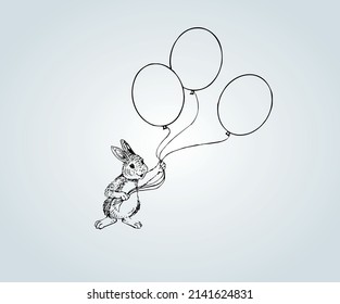 Abstract rabbit with shading techniques for illustration