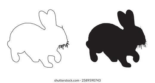 Abstract Rabbit Silhouette - Modern Rabbit Outline for Artists
