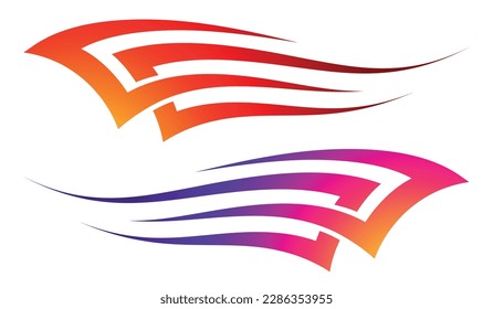 Abstract race car body side sticker sports car abstract tribal tattoo decoration. Eps 10 vector art image illustration. Side strip decal for car, auto, truck, boat, suv, motorcycle.