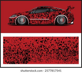 Abstract Race car wrap illustration design and graphics