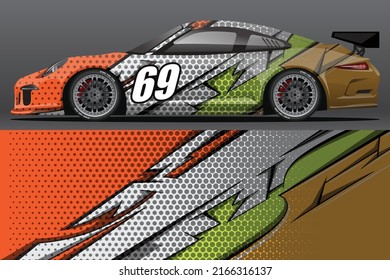 Abstract Race car wrap sticker design and sports background for daily use racing livery or car vinyl stickers