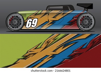 Abstract Race car wrap sticker design and sports background for daily use racing livery or car vinyl stickers