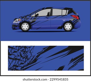 Resumen Diseño de pegatinas de envoltura de coches de carrera y antecedentes deportivos para el rodaje de carreras