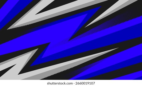 abstract racing background with blue color and zigzag lines	