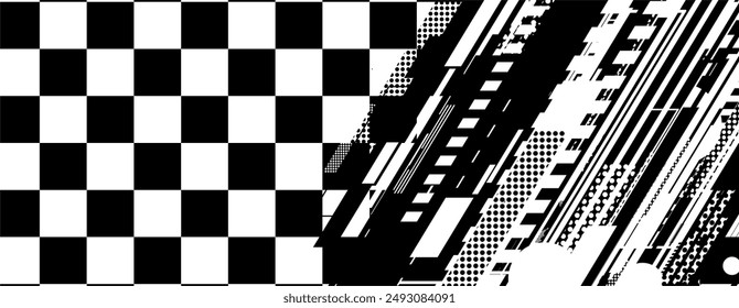 abstract racing background with checkboard and lines