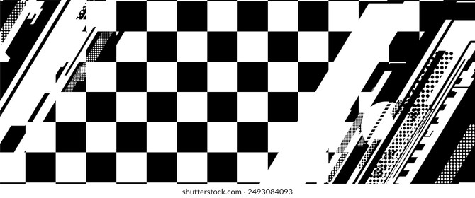 abstract racing background with checkboard and lines