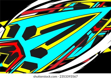 Abstract racing background design with a unique pattern of stripes and a mix of bright colors