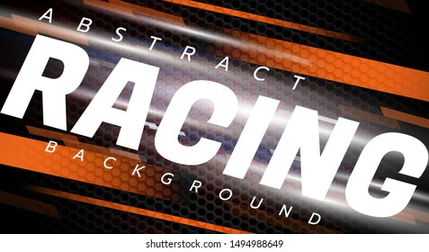 Abstract racing background on hexagon mesh design modern luxury futuristic vector illustration.