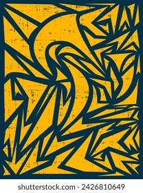 Abstract racing background pattern design in yellow and dark blue color. Vector backgrounds. Suitable for cover art, jersey, card, poster and banner template.