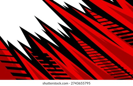 Abstract Racing Background with Sharp Red and Black Spikes Pattern