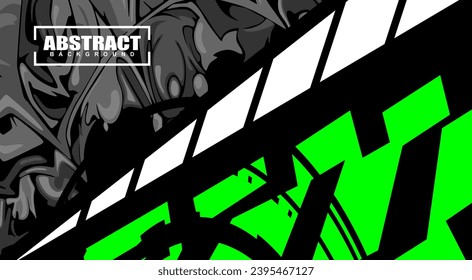 Abstract Racing Background Stripes  Gray white green and black Free Vector