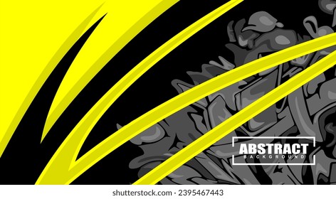 Abstract Racing Background Stripes  Gray yellow and black Free Vector