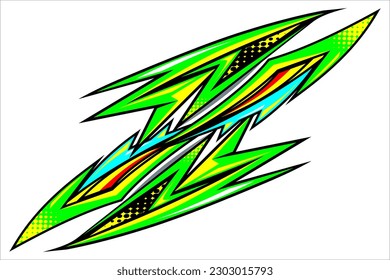 Abstract racing background vector design with a unique stripe pattern and a mix of bright colors like green and others with an interesting effect