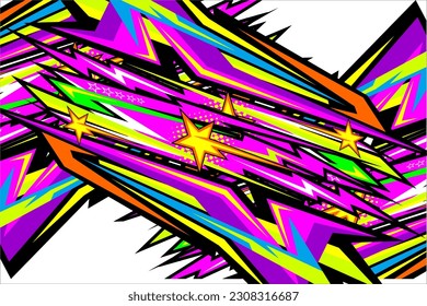 An abstract racing background vector design with a unique line pattern and a mix of bright colors suitable for racing and wrapping designs