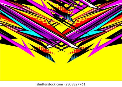 Abstract racing background vector design with a unique stripe pattern with star effects and a mix of bright colors suitable for your racing and wrapping designs