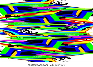 abstract racing background vector design with a unique stripe pattern with star effects and with a mix of bright colors such as green, yellow and others