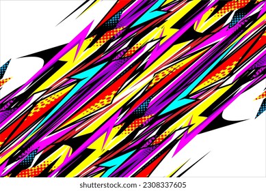 Abstract racing background vector design with a unique stripe pattern and a unique blend of bright colors