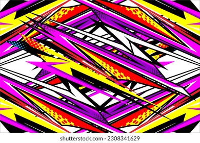 Abstract racing background vector design with a unique line pattern and beautiful and bright colors like red, yellow, pink and others