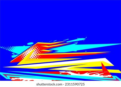 Abstract racing background vector design with a unique line pattern and a mix of bright colors