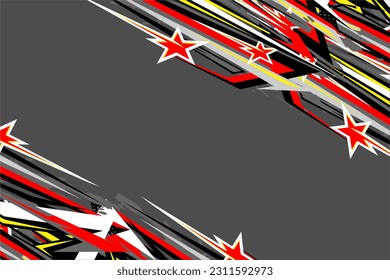 diseño de vectores de fondo de carreras abstracto con un patrón de línea único y una mezcla de colores brillantes, como rojo, azul, amarillo, adecuado para su diseño de envoltura