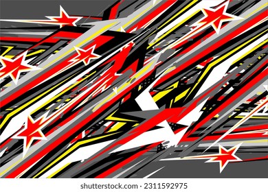 abstract racing background vector design with a unique line pattern and a mix of bright colors, like red, blue, yellow, suitable for your wrapping design