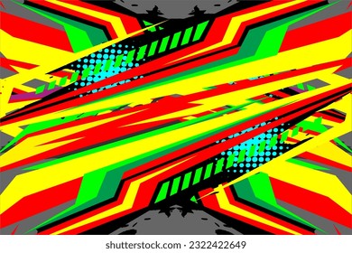 Abstract racing background vector design and car wrapping, with a unique line pattern and a bright color combination