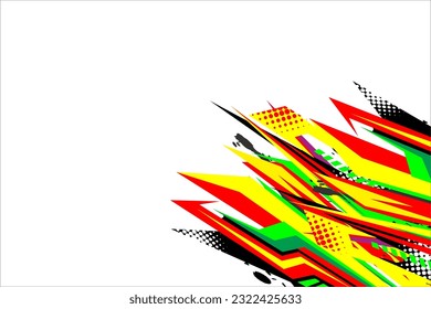 An abstract racing background vector design with a unique line pattern and a mix of bright colors like yellow and others suitable for your racing design