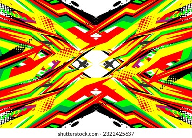 An abstract racing background vector design with a unique line pattern and a mix of bright colors like yellow and others suitable for your racing design