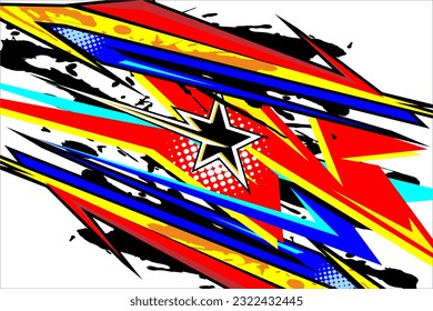 Abstract racing background vector design with unique lines and an attractive blend of bright colors, on a white background