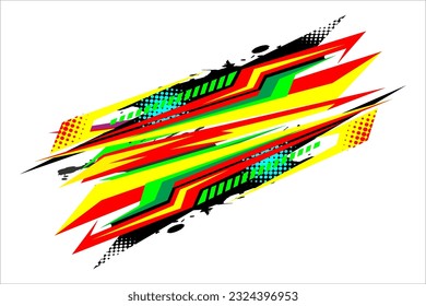 Abstract racing background vector design with a unique pattern of lines and a cool effect. bright color combinations like yellow and others
