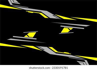 Abstract racing background vector design with a unique line pattern with a mix of yellow and gray on a black background