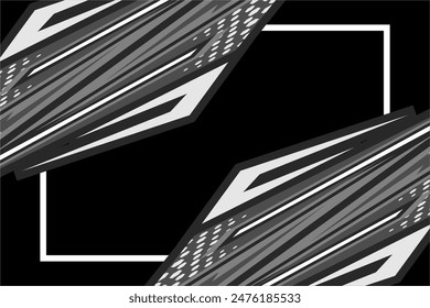 Abstract racing background vector design with a unique line pattern in calm grayscale colors looks cool