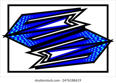 abstract racing background vector design with line patterns and a combination of bright colors such as blue