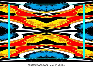 abstract racing background vector design with unique line patterns and bright colors, car wraps, and decals
