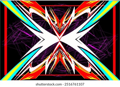 abstract racing background vector design with unique line patterns and bright colors