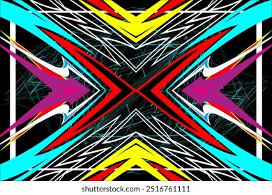 abstract racing background vector design with unique line patterns and bright colors