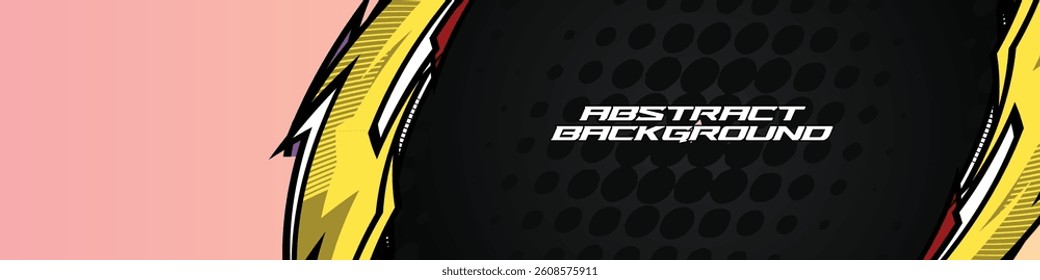 Abstract racing banner vector with dynamic lines and neon colors, perfect for gamers and e-sports themes. High energy and modern design.
