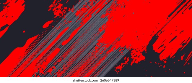 Abstract racing black red design concept. Car decal wrap design