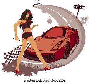 abstract racing car